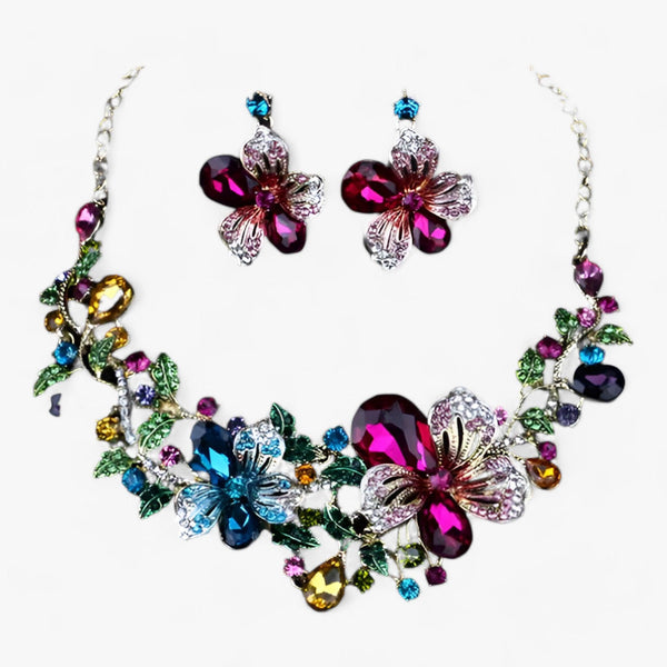 Bruidsjuwelen-set met emaille bloemen – Fleur