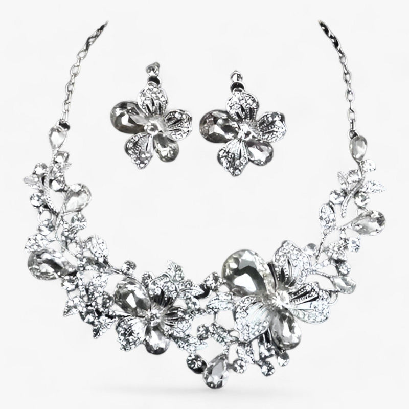 Bruidsjuwelen-set met emaille bloemen – Fleur
