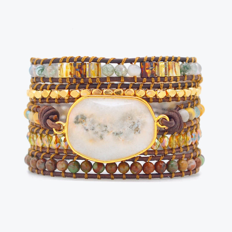 Achat Maanlicht-Wickelarmband – Lunara