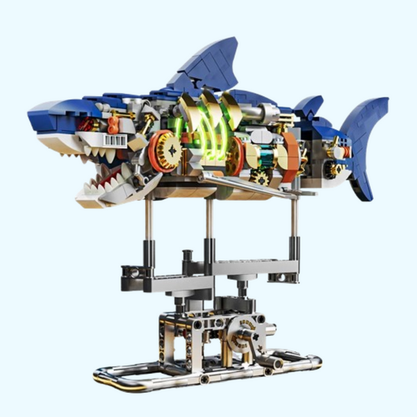 Bewegende Haai Bouwset - 687 Stukjes | 24 cm