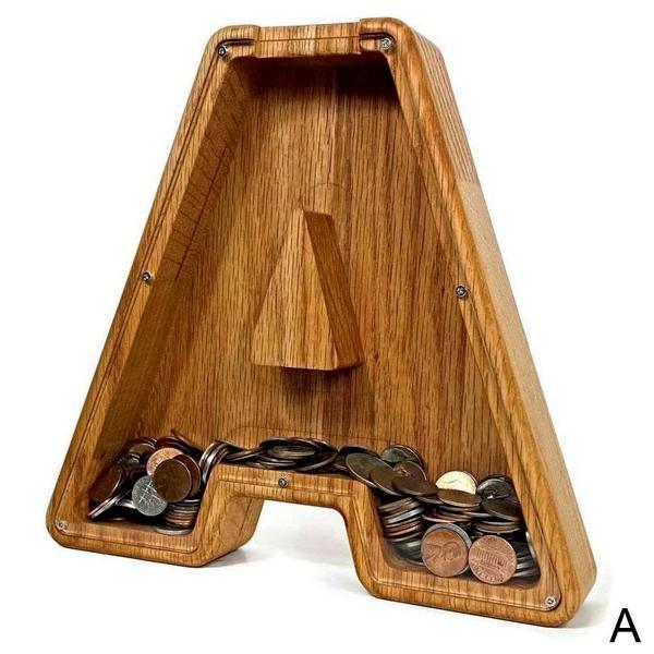 Houten Alfabet Spaarvarken - LetterSaver