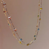 Fijne Gouden/Zilveren Ketting met Kleurrijke Stenen – Ivy