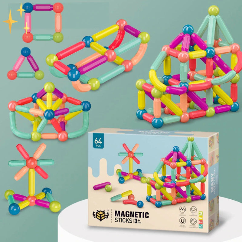 64-delige Magnetische Bouwstenen - Creatix
