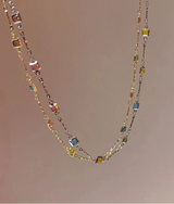 Fijne Gouden/Zilveren Ketting met Kleurrijke Stenen – Ivy