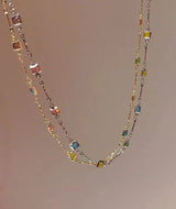 Fijne Gouden/Zilveren Ketting met Kleurrijke Stenen – Ivy