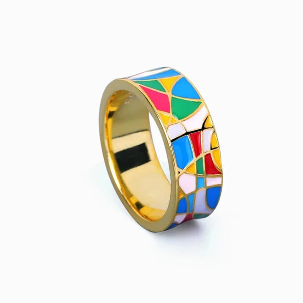 Klassieke Emaille-Zirkonia Ring – Nadia