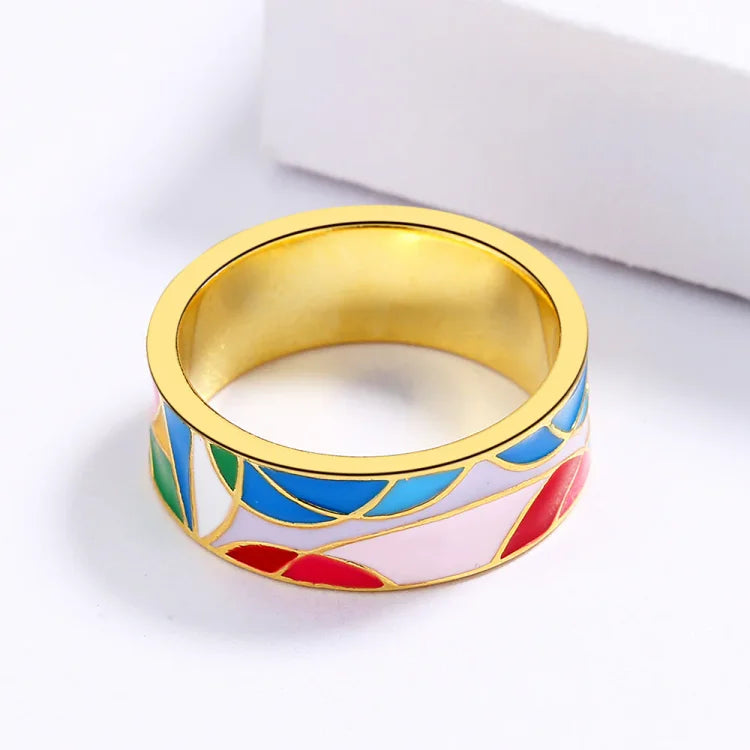 Klassieke Emaille-Zirkonia Ring – Nadia