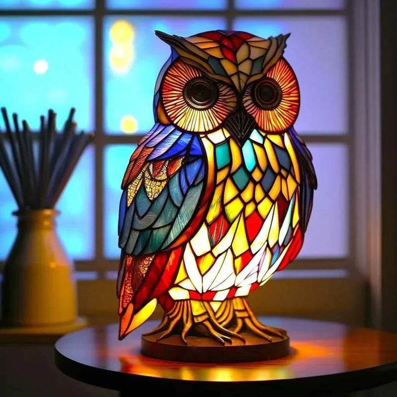 Artistieke Glasmozaïek Dierenlamp – Kleur en Sfeer in Huis