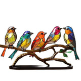 Kleurige Vogels op Tak Decoratieve Sculptuur - ColorBirds