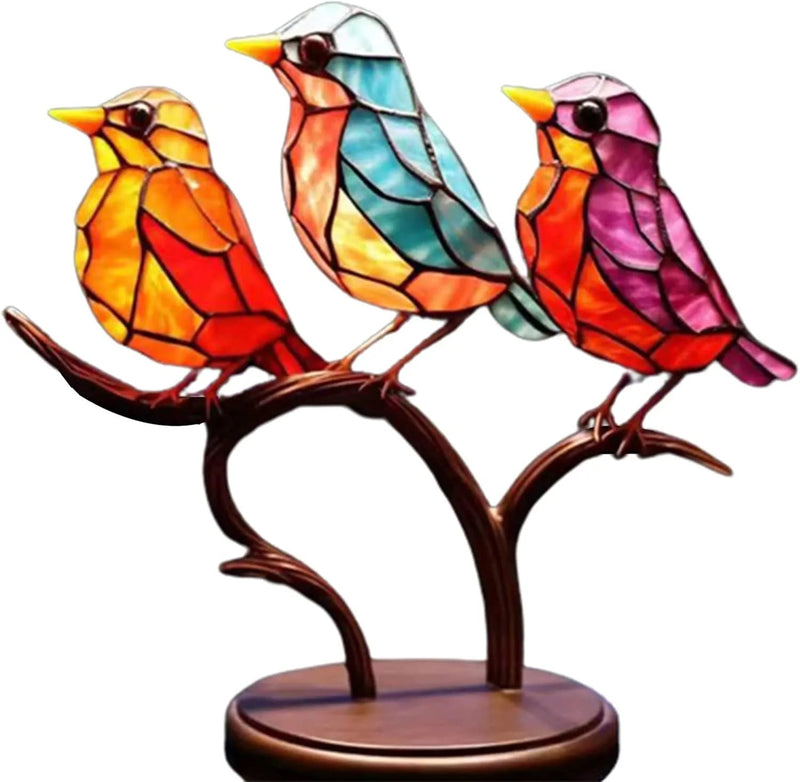 Kleurige Vogels op Tak Decoratieve Sculptuur - ColorBirds