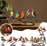 Kleurige Vogels op Tak Decoratieve Sculptuur - ColorBirds