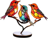 Kleurige Vogels op Tak Decoratieve Sculptuur - ColorBirds