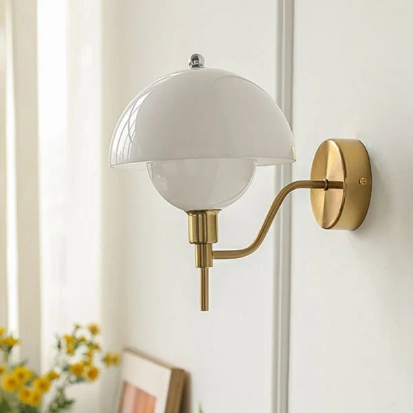 Crème Paddenstoel Hal Wandlamp – Een Vleugje Natuur geïnspireerde Elegantie