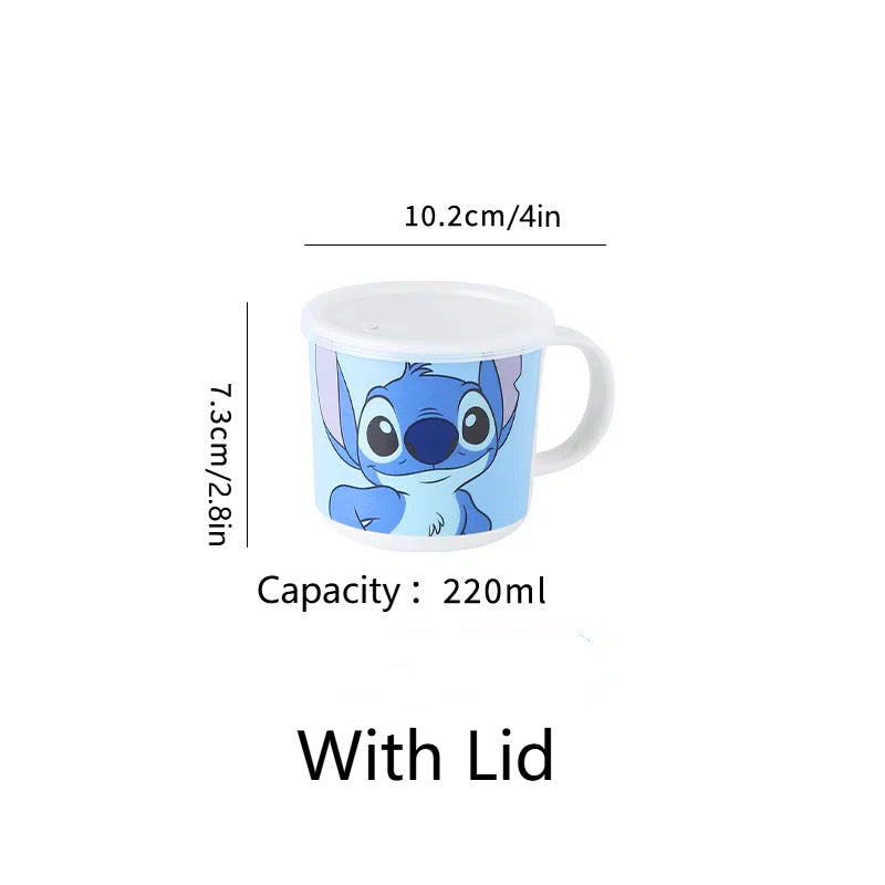 3-delige Stitch Tafelware Set – Kom, Mok en Lepel met Schattig Cartoonontwerp