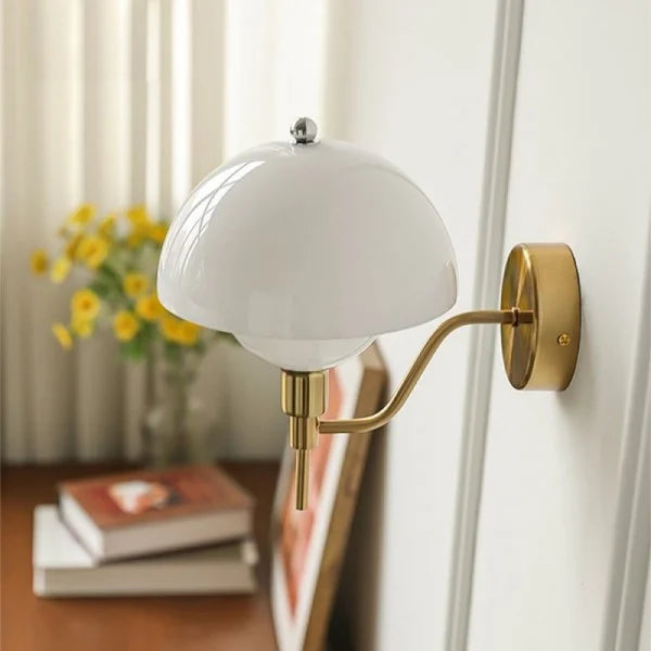 Crème Paddenstoel Hal Wandlamp – Een Vleugje Natuur geïnspireerde Elegantie