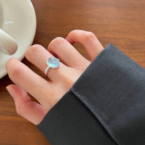 Aquamarijn Zilveren Ring – Nerida