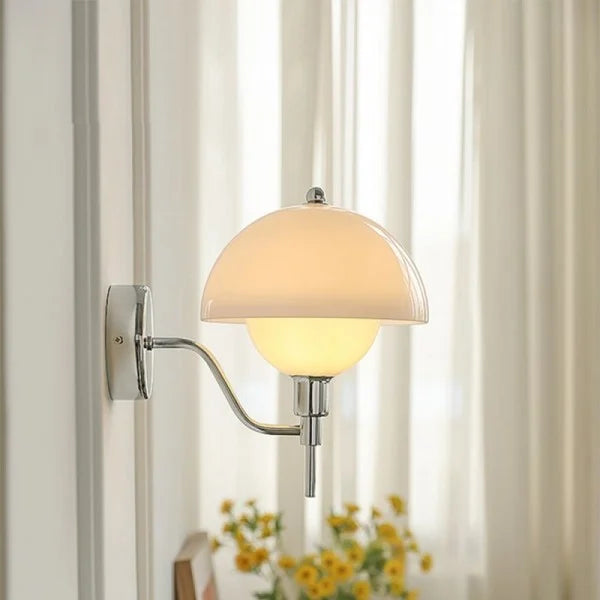 Crème Paddenstoel Hal Wandlamp – Een Vleugje Natuur geïnspireerde Elegantie