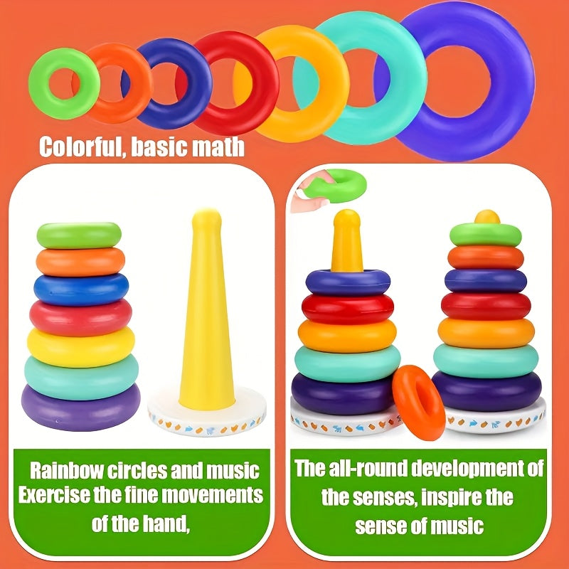 Educatieve Kleurige Regenboog Stacking Toren – Versterk Kleurherkenning en Motoriek