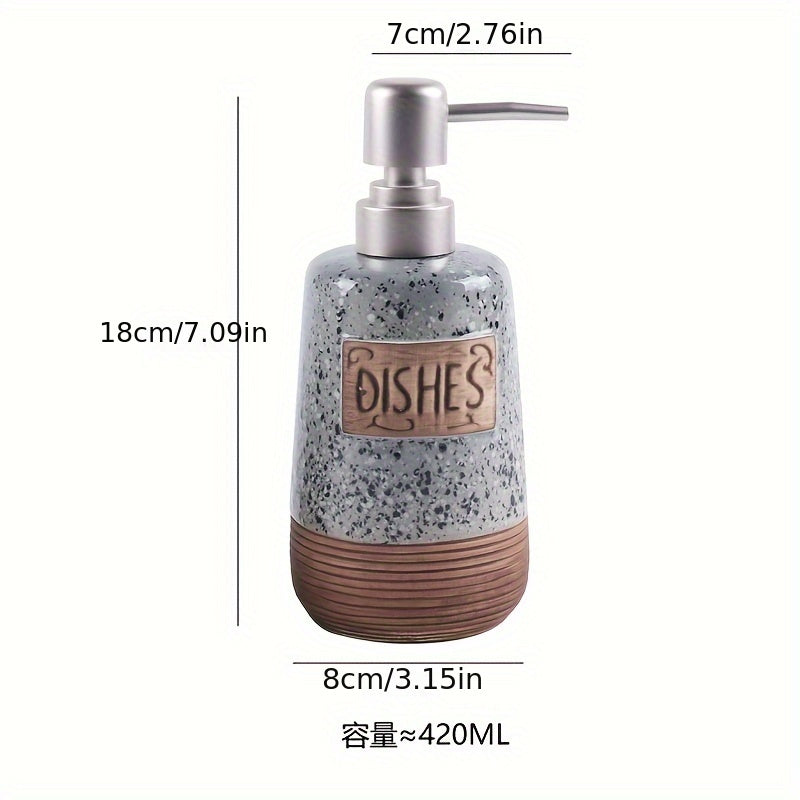 Vintage Keramische Zeepdispenser – 420ml voor Keuken of Badkamer