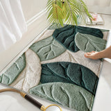 Bladeren Badmat – Absorberend, Pluche en Comfortabel voor de Badkamer