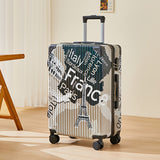 Luxe Graffiti Koffer met Ruimte-thema – 24 Inch Luchtvaartkoffer met Spinner Wielen en TSA-slot
