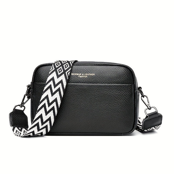 Echte Leren Crossbody Tas – Praktisch en Trendy met Gitaar Schouderband