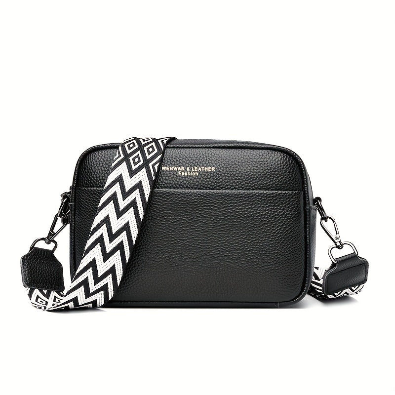 Echte Leren Crossbody Tas – Praktisch en Trendy met Gitaar Schouderband