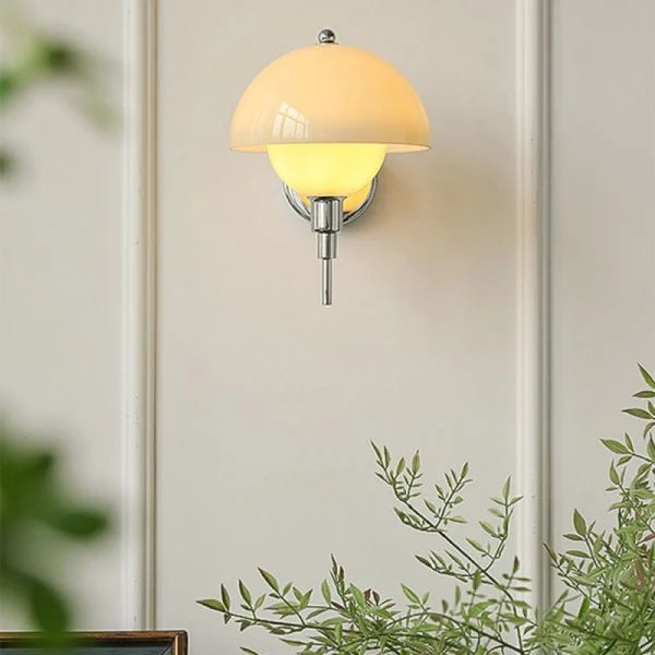 Crème Paddenstoel Hal Wandlamp – Een Vleugje Natuur geïnspireerde Elegantie