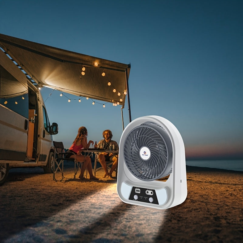Draagbare Zonne-energie Ventilator en Nachtlamp – Multifunctioneel en Oplaadbaar