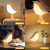 LED Vogel Lamp met Aroma Diffuser – USB Oplaadbare Nachtlamp en Leeslamp met 3 Kleur Temperaturen