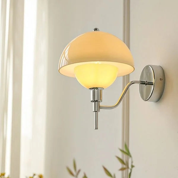 Crème Paddenstoel Hal Wandlamp – Een Vleugje Natuur geïnspireerde Elegantie