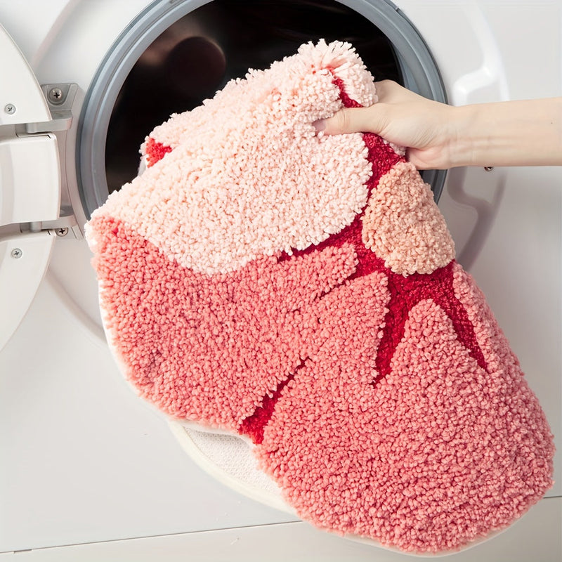 Fluffy Bloemen Badkamer Tapijt – Absorberend en Zacht voor Extra Comfort