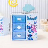 Disney Stitch Cartoon 3-Vaks Opbergdoos – Multifunctionele Organizer voor Bureau, Sieraden en Speelgoed