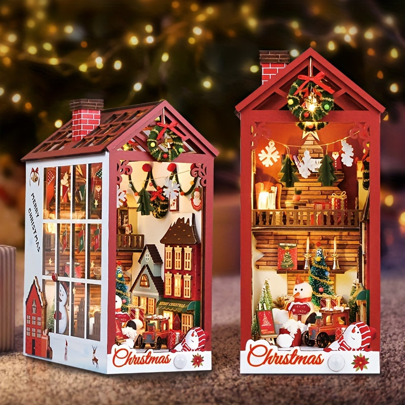 DIY Miniatuur Kersthuis – 3D Puzzelset voor Kerst en Feestelijke Decoratie
