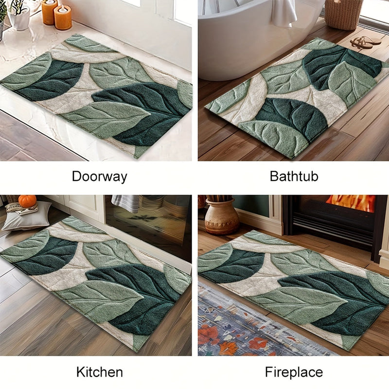 Bladeren Badmat – Absorberend, Pluche en Comfortabel voor de Badkamer