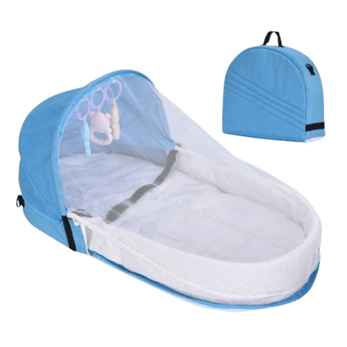 Vouwbaar & draagbaar babynest met muskietennet – Slaapinsel Cosina