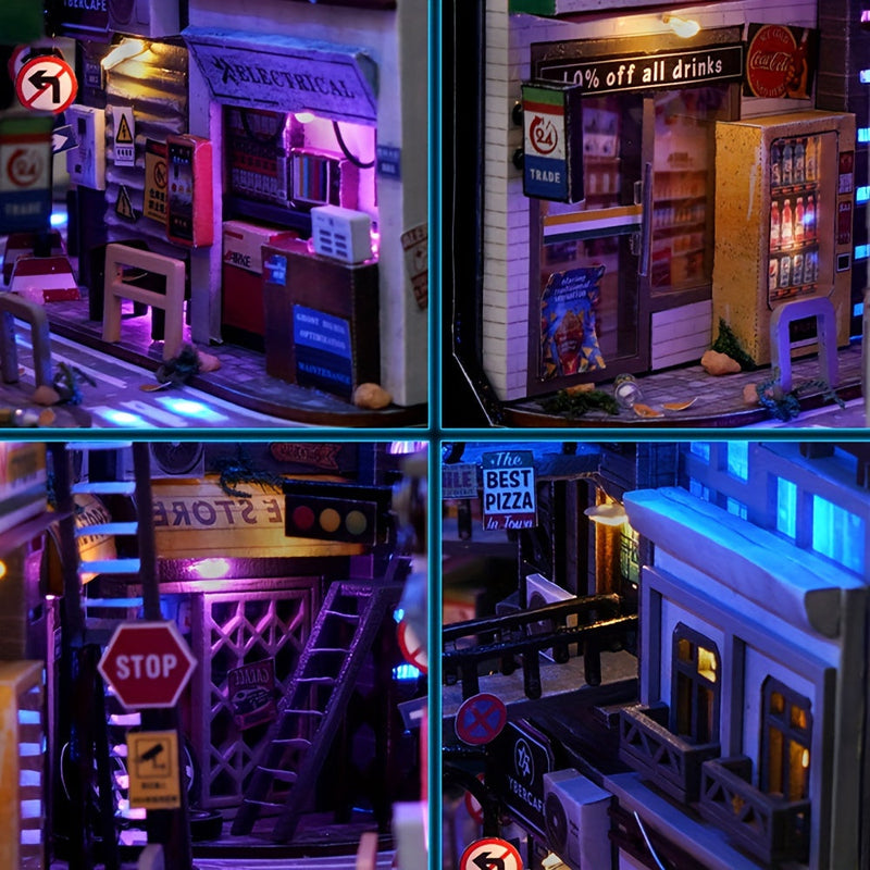 Cyberpunk DIY Cabin Kit – 3D Model voor Woningdecoratie met Verlichting