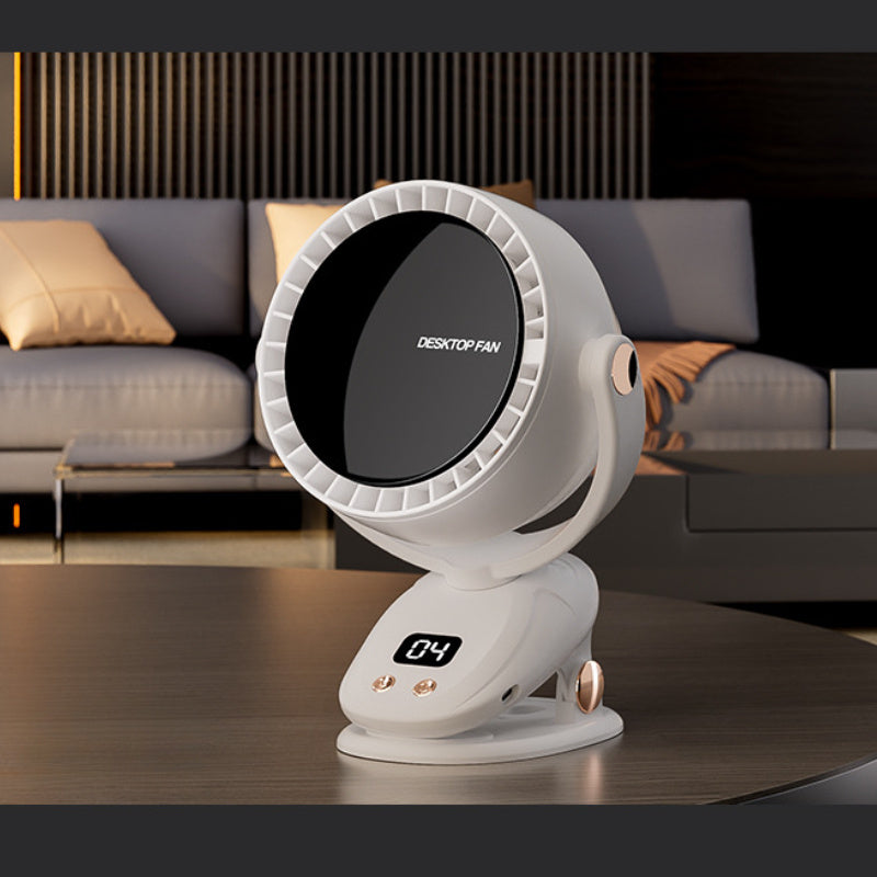 Draagbare Bladloze Ventilator met Digitaal Display – Stille en Oplaadbare Koeling voor Binnen en Buiten