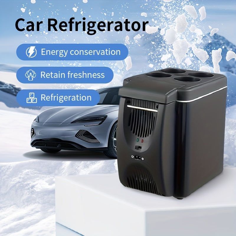 Compacte 6L draagbare mini-koelkast voor auto's – DC 12V elektrische koelbox voor dranken, zeevruchten en fruit, ideaal voor reizen en outdoor-avonturen