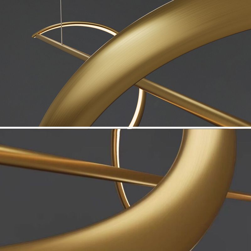 Elegante Cirkelvormige Metalen Kroonluchter