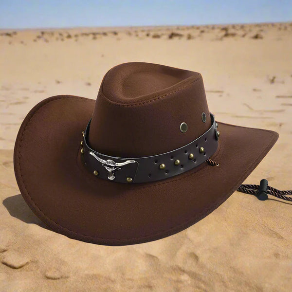 Cowboy Hoed | Klassiek Model | Vegan Leer & Gevlochten Kinband