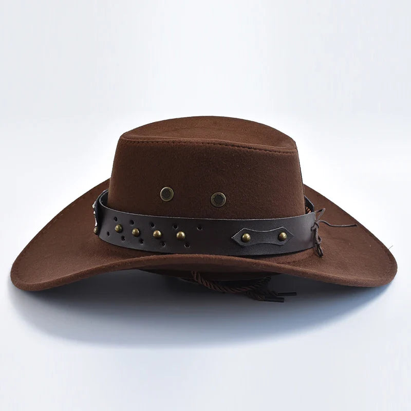 Cowboy Hoed | Klassiek Model | Vegan Leer & Gevlochten Kinband