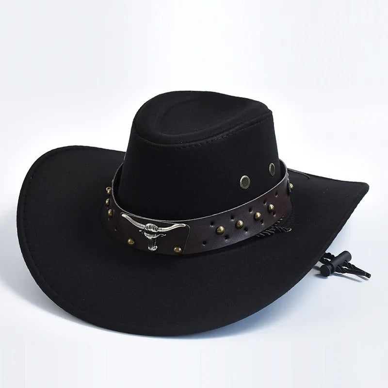 Cowboy Hoed | Klassiek Model | Vegan Leer & Gevlochten Kinband