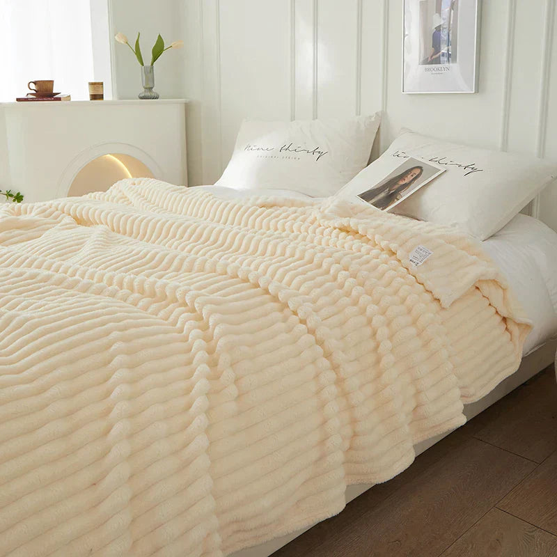 Brede Gestreepte Flanellen Fleece Dekentje – CozyStripe