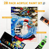 Acrylverf Set – 28 Stuks, Inclusief 18 Kleuren Acrylverf en 10 Penselen