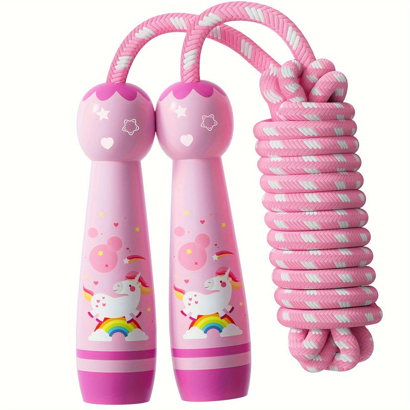 Unicorn Springtouw - Gezellig Springtouw voor Kinderen met Houten Handvaten
