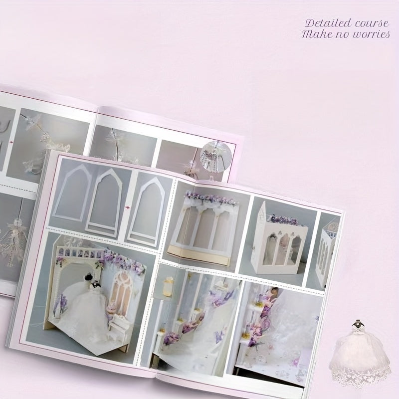 DIY Bruidsjurk Poppenhuis – 3D Bouwset met Verlichting en Decoratieve Meubels