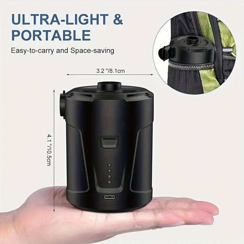 Draagbare USB Luchtpomp – Compacte Draadloze Inflator voor Buitengebruik