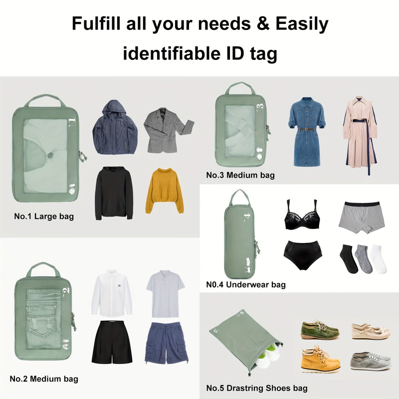 TravelSmart Compressie Reisorganizer Set – Efficiënte Bagageoplossing