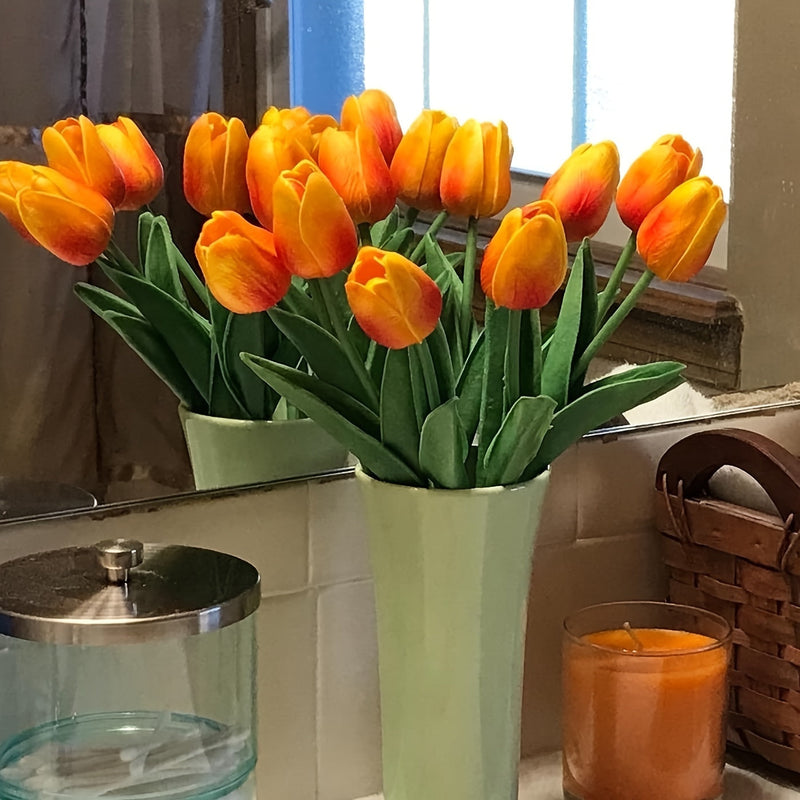 Set van 10 Realistische Tulpen – Perfect voor Bruiloften en Interieurdecoratie